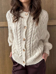 Cable Knit Button-Down Cardigan | Cardigans Daverri Fashions
