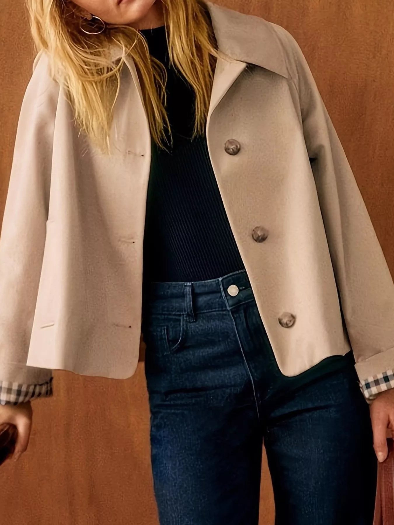 Button-Down Long Sleeve Jacket | Jackets Daverri Fashions