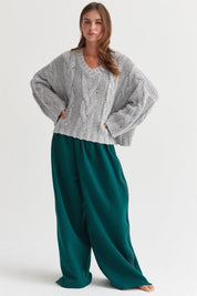 HYFVE Cable Knit V-Neck Sweater | Sweaters Daverri Fashions