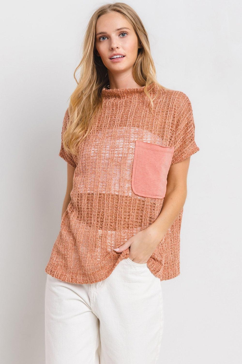 Rust Ces Femme See Through Crochet Mock Neck Cover Up | Cover-Ups Daverri Fashions