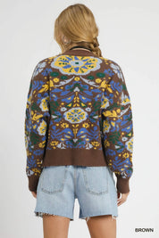 Umgee Floral Knit Button-Up Cardigan | Cardigans Daverri Fashions