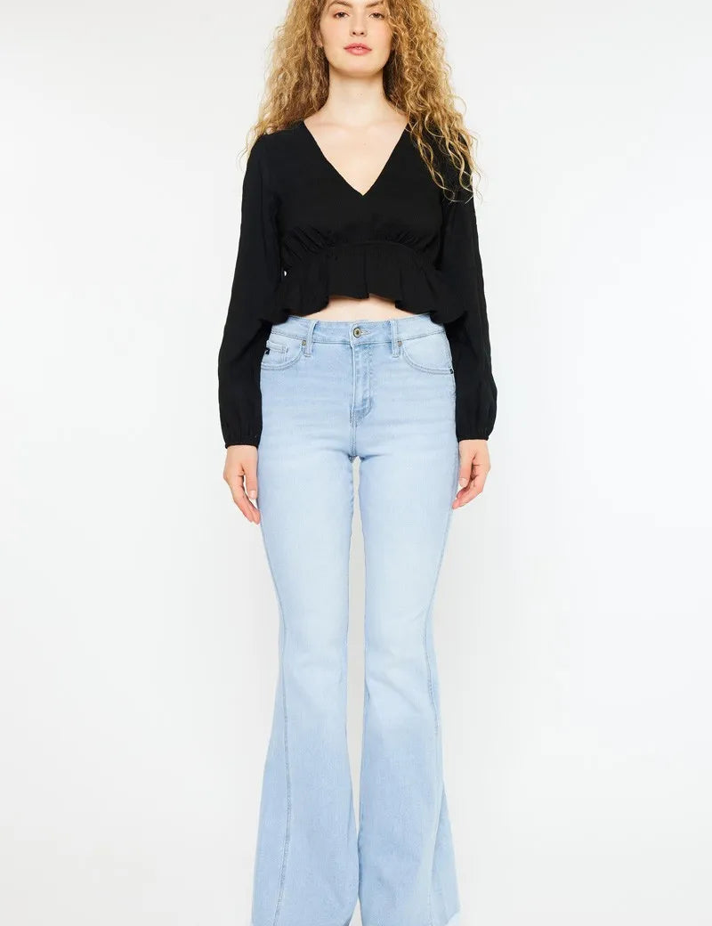 LIGHT Kancan High Rise Curvy Flare Jeans | Jeans Daverri Fashions