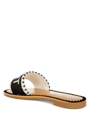 Luxe Getaway Beaded Saint Tropez Flat Slip Ons | Slides Daverri Fashions