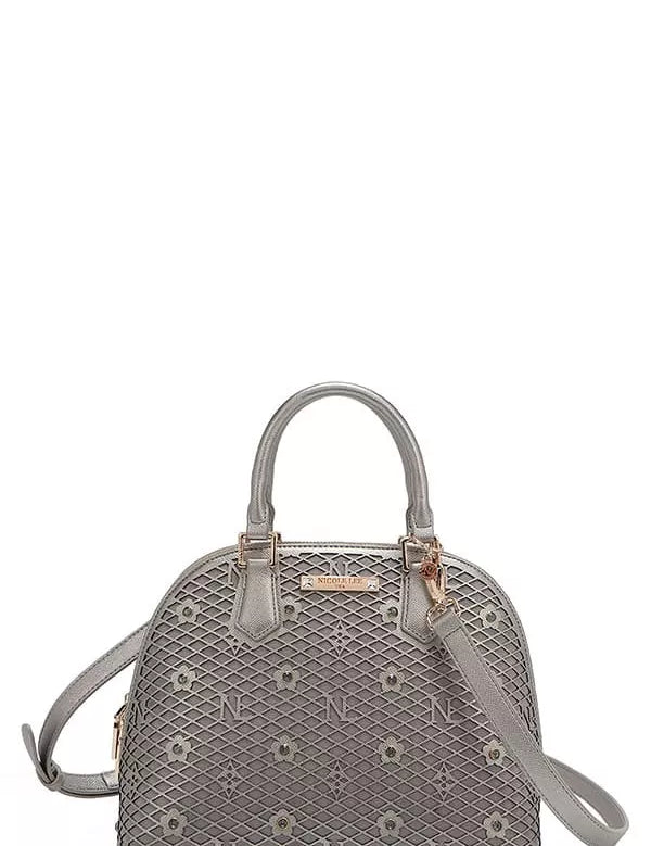 PEWTER OS Gracie Dome Satchel | Handbags Daverri Fashions