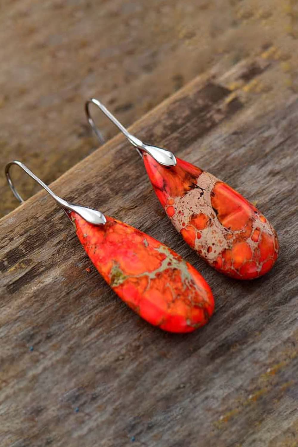 Handmade Teardrop Shape Natural Stone Dangle Earrings | Earrings Daverri Fashions