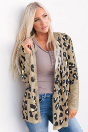 Tan Printed Long Sleeve Cardigan | Cardigans Daverri Fashions