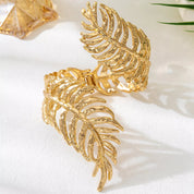 18K Gold-Plated Alloy Leaf Bracelet | Bracelets Daverri Fashions