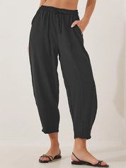 Full Size Drawstring Cropped Jogger Pants Plus Size | Pants Daverri Fashions