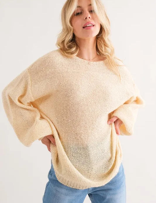 And The Why Sequined Light Weight Pullover Sweater | Sweaters Daverri Fashions