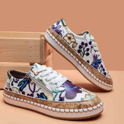 PU Leather Round Toe Flats Sneakers | Daverri Fashions