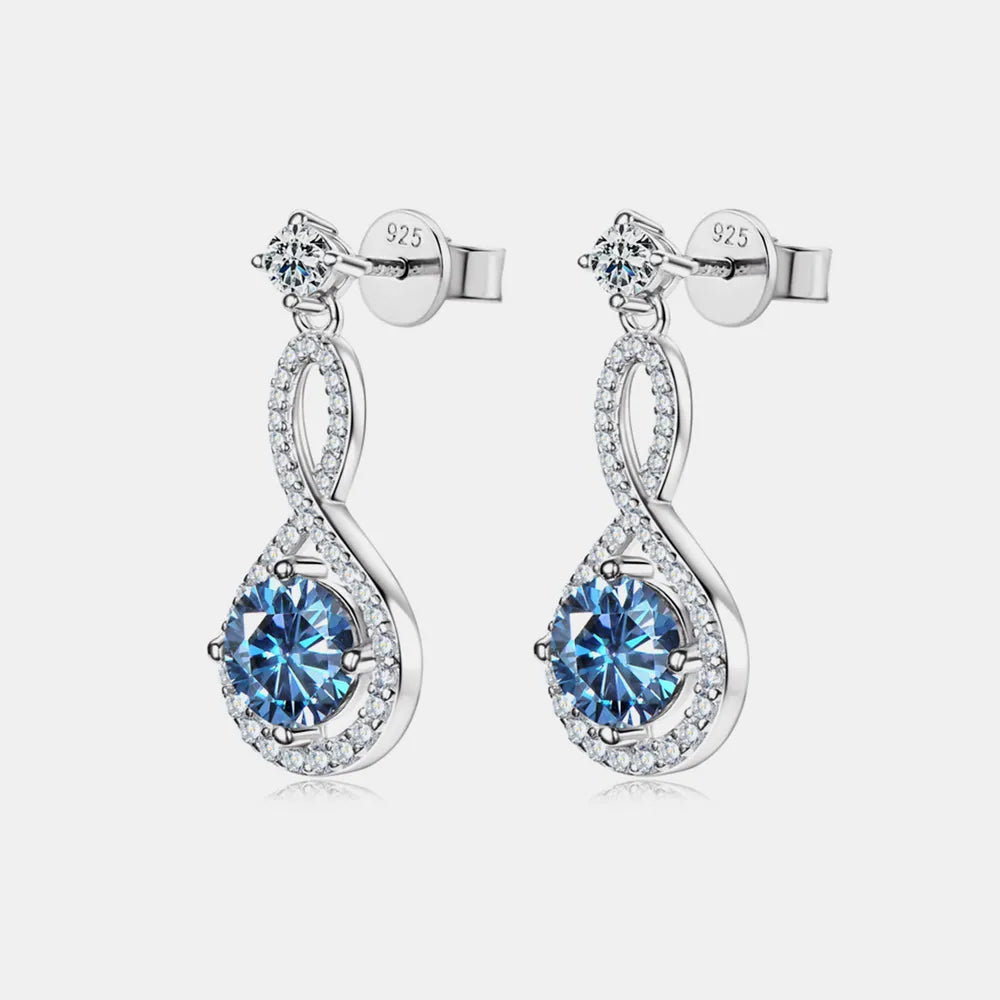 1 Carat Moissanite 925 Sterling Silver Earrings | Earrings Daverri Fashions