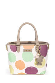 ALMOND MILK One Size David Jones Colorful Polka Dot Handbag | Handbags Daverri Fashions