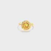 Gold Sunflower Zircon 925 Sterling Silver Ring | Rings Daverri Fashions