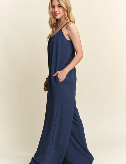 ADORA Wide Leg Casual Cami Jumpsuit | Daverri Fashions