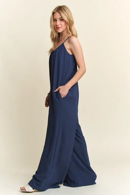 ADORA Wide Leg Casual Cami Jumpsuit | Daverri Fashions