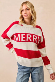 BiBi Christmas Merry Lettering Sweater | Sweaters Daverri Fashions