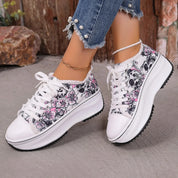 Printed Lace Up Platform Sneakers | Sneakers Daverri Fashions