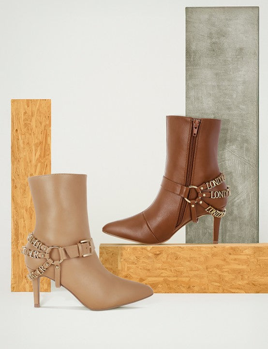 Nicene Harness Detail Stiletto Boots | Boots Daverri Fashions