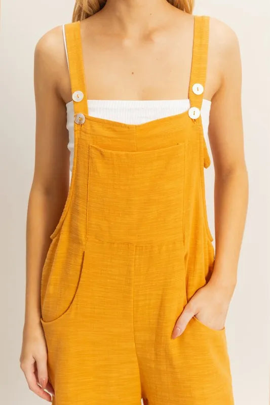 HYFVE Light Orange Textured Wide Leg Overall | Overalls Daverri Fashions