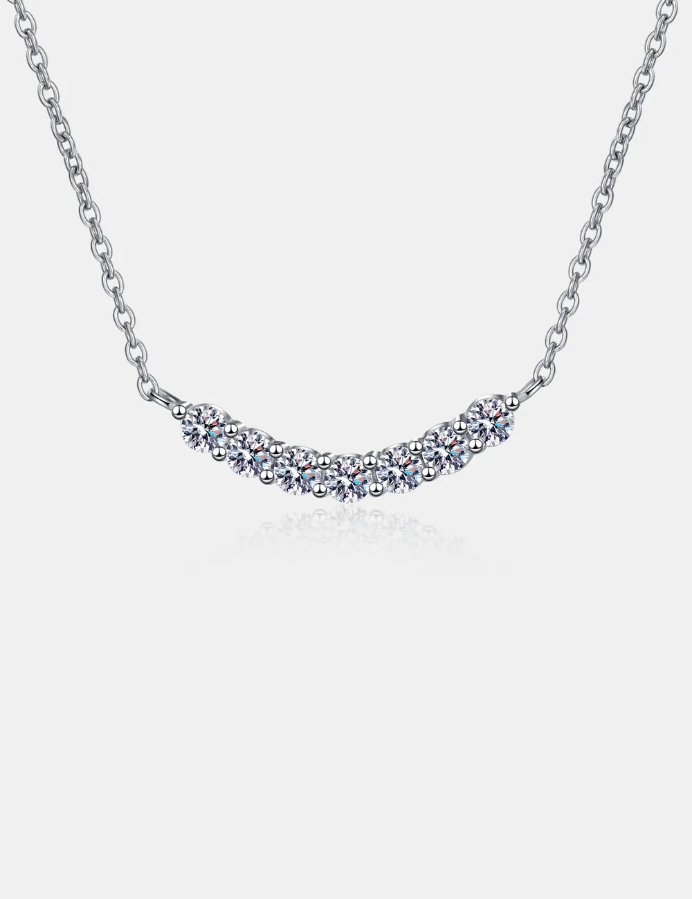 Silver One Size 1.4 Carat Moissanite 925 Sterling Silver Necklace | Silver Necklaces Daverri Fashions