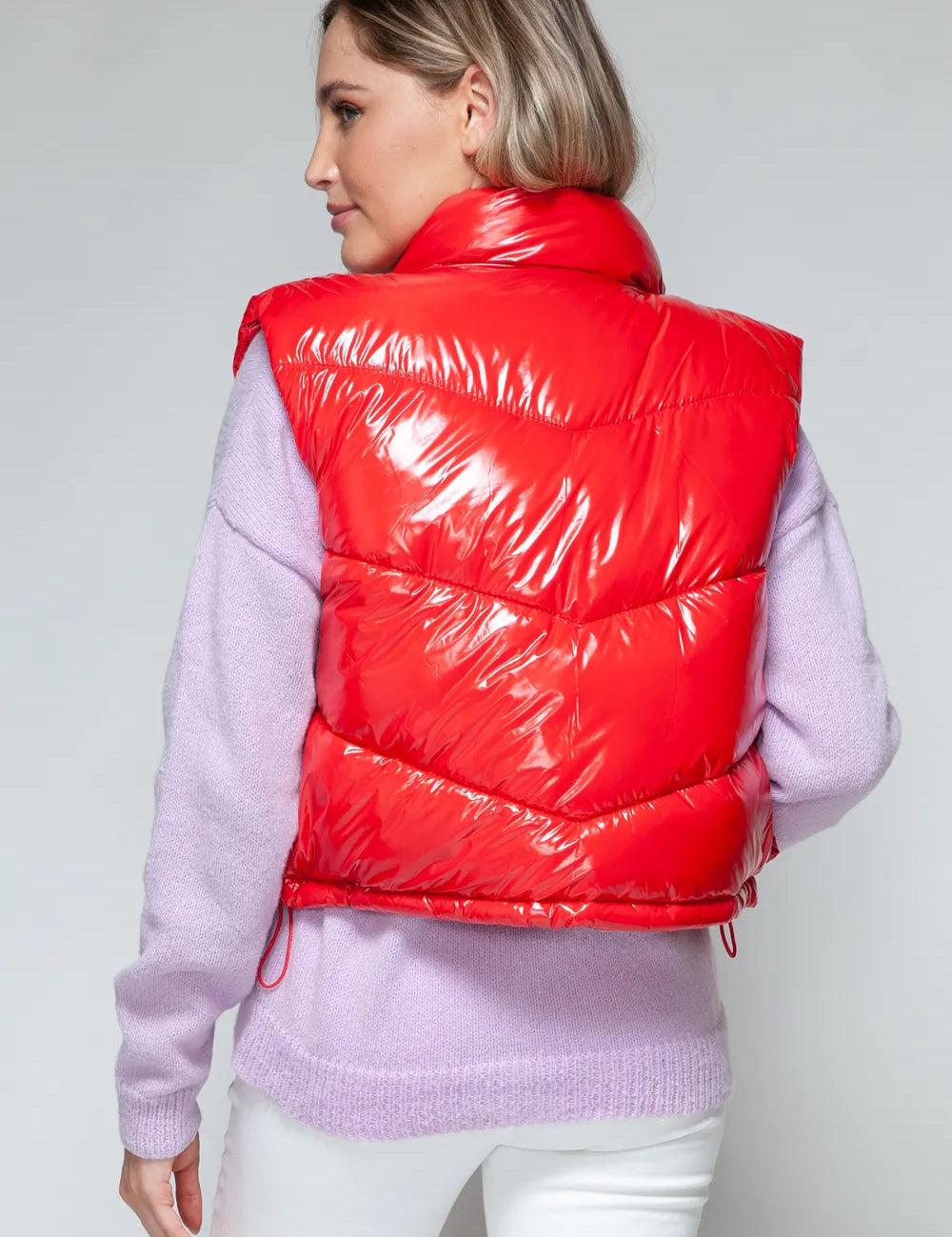 Snobbish Zip Up Turtleneck Shiny Quilted Vest | Vest Jackets Daverri Fashions