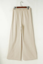 Drawstring Wide Leg Pants Beige | Loungewear Bottoms Daverri Fashions
