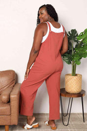 Perfee Wide Leg Overalls with Front Pockets | Daverri Fashions