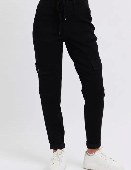 BK 0(24) Judy Blue Full Size High Waist Cargo Cuffed Jogger | Jeans Daverri Fashions