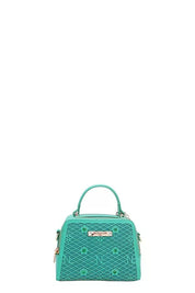 Vegan Geometric Pattern Structured Handbag | Handbags Daverri Fashions