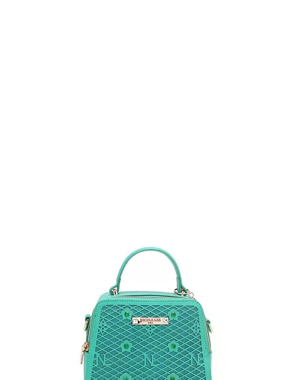 Vegan Geometric Pattern Structured Handbag | Handbags Daverri Fashions