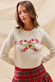 SO ME Christmas Candy Cone Cropped Sweater | Sweaters Daverri Fashions