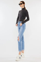 Kancan High Rise Distressed Mom Jeans | Jeans Daverri Fashions