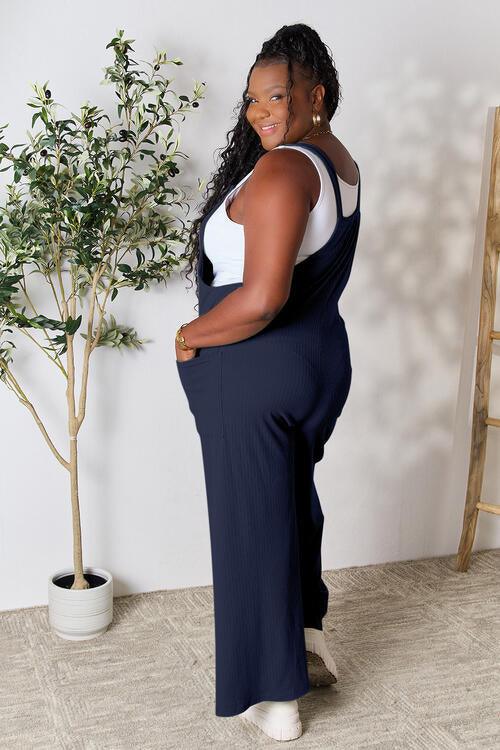Double Take Full Size Wide Strap Overall with Pockets | Overalls Daverri Fashions