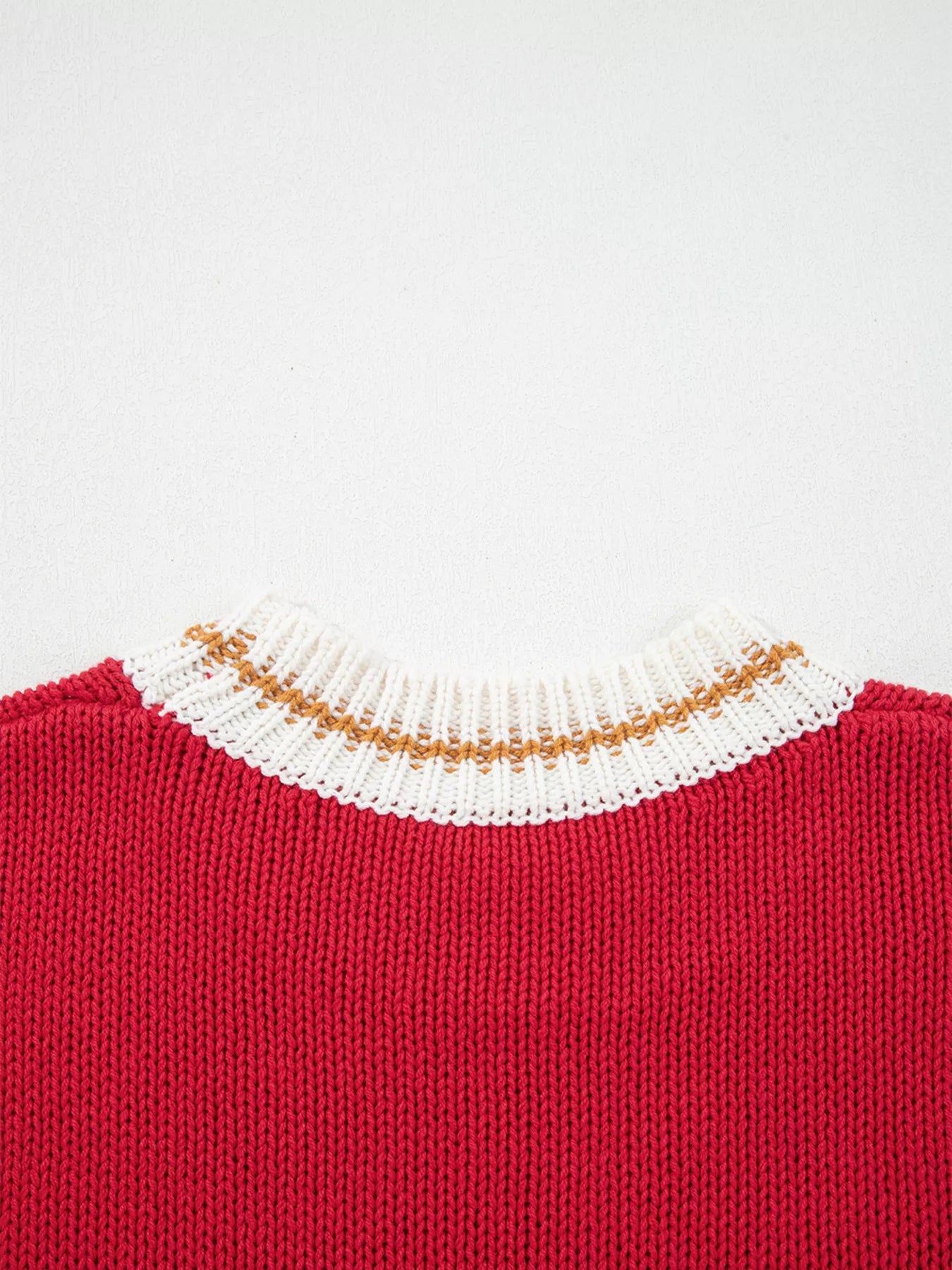 MERRY Contrast Edge Drop Shoulder Christmas Sweater | Sweaters Daverri Fashions