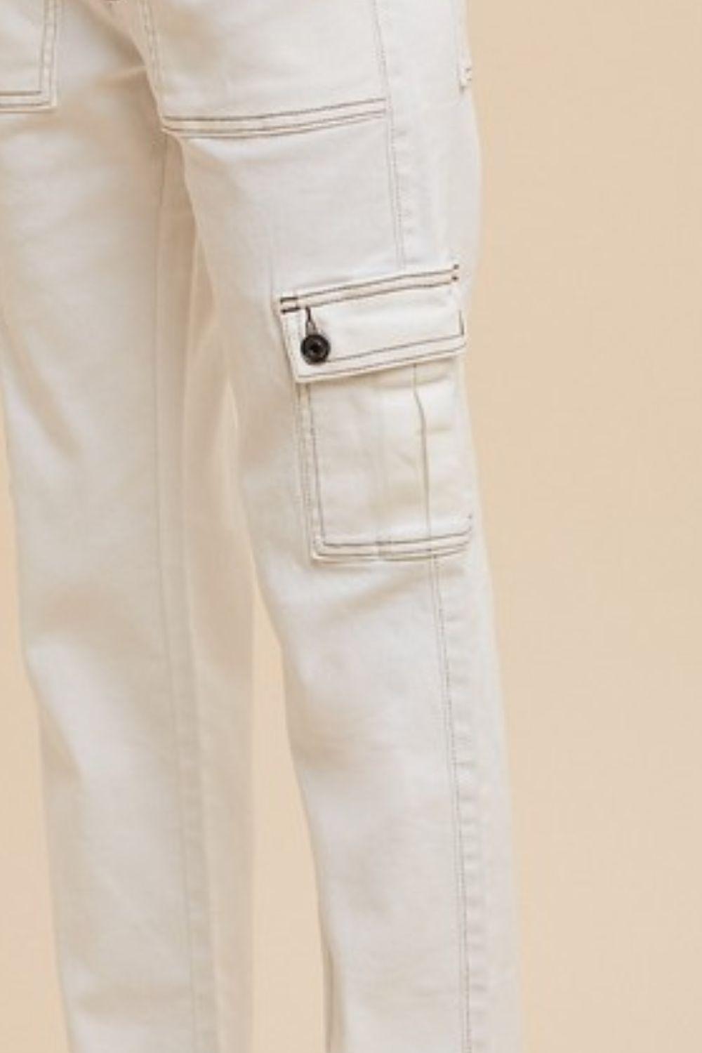 Annie Wear Straight Leg Jeans with Cargo Pockets | Jeans Daverri Fashions