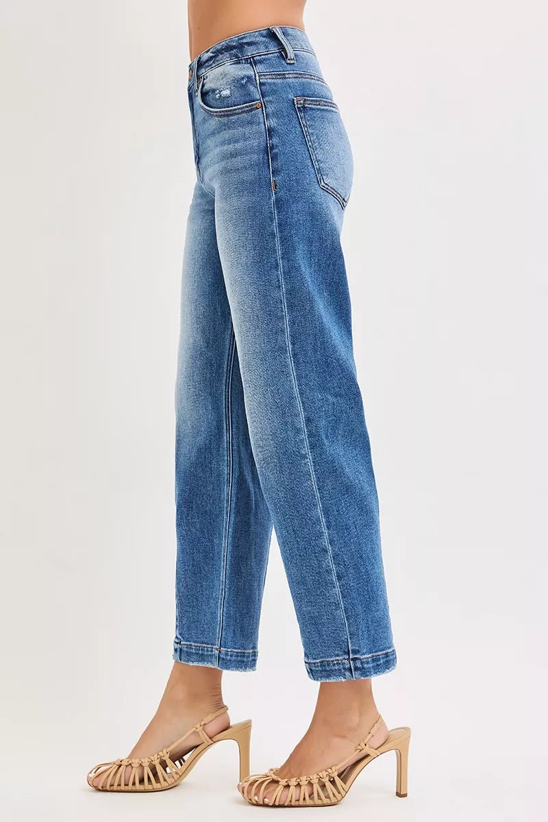RISEN High Rise Crop Boyfriend Tapered Jeans | Jeans Daverri Fashions