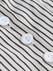 Striped Short Sleeve Button-Up Shirt | Daverri Fashions