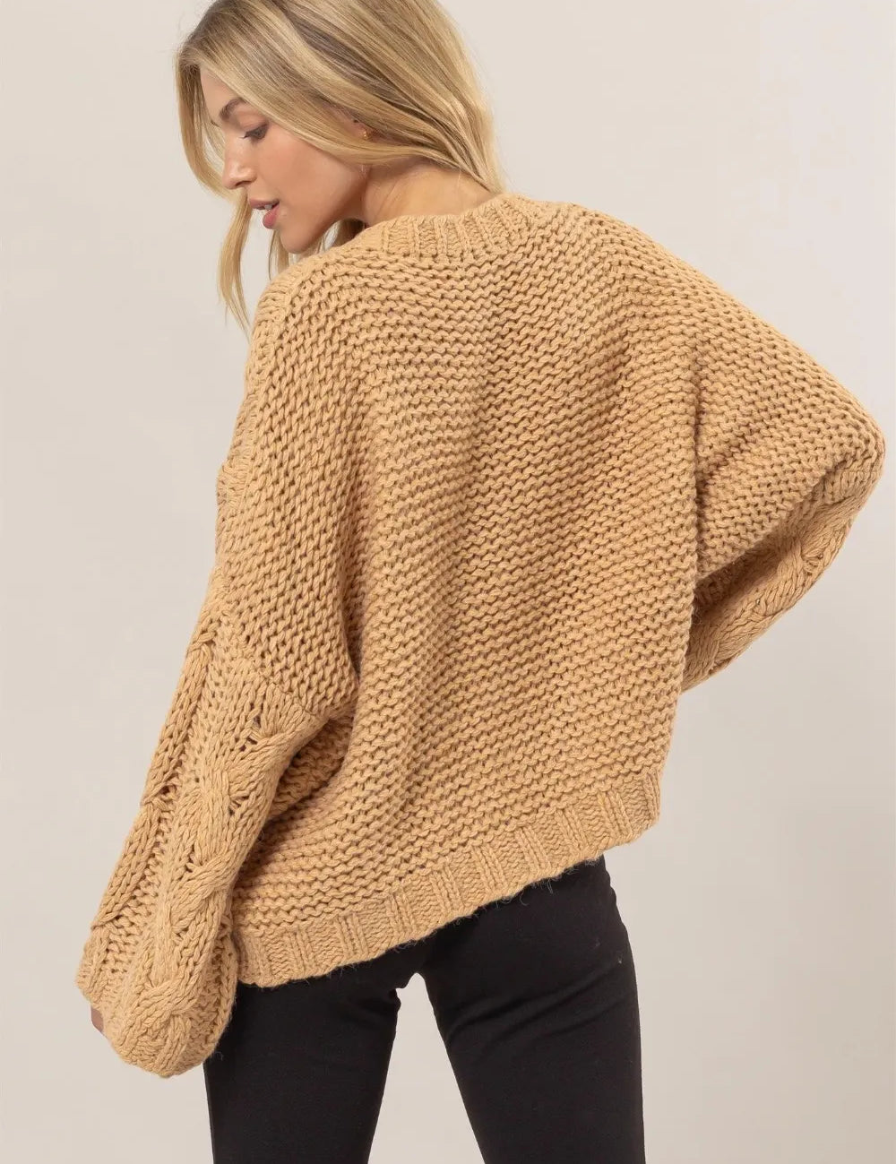 HYFVE Cable Knit V-Neck Sweater | Sweaters Daverri Fashions