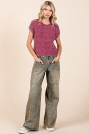 Mittoshop Washed Wide Leg Jeans with Pockets | Jeans Daverri Fashions