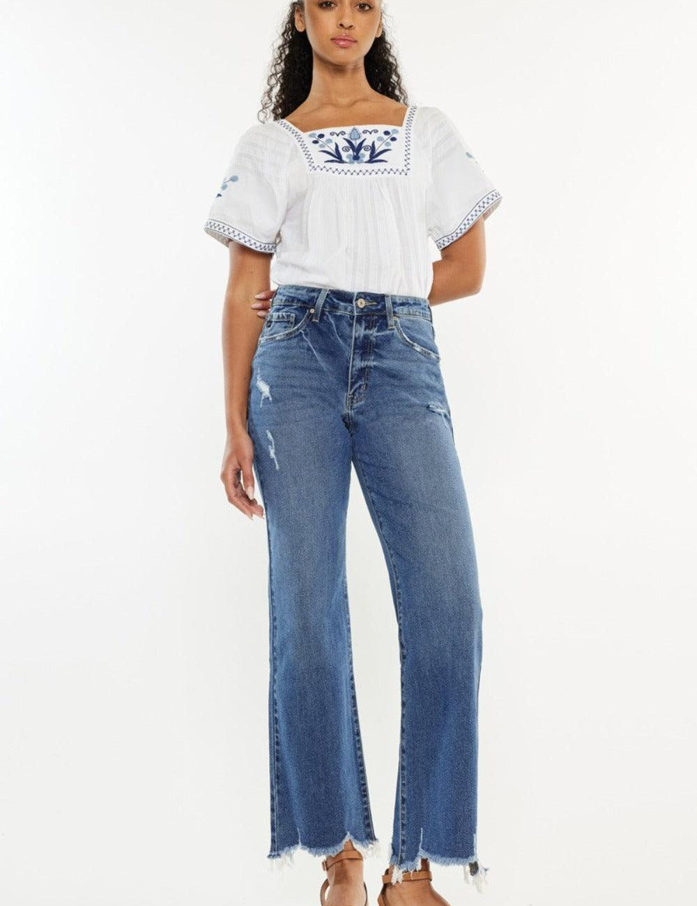 Medium Kancan Full Size High Rise Slim Wide Leg Jeans | Daverri Fashions