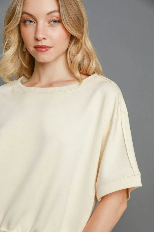 Umgee Full Size Lightweight Cropped Sweatshirt Plus Size - DAVERRI FASHIONS