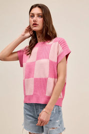 SO ME Check Plaid Casual Sweater Top | Sweaters Daverri Fashions
