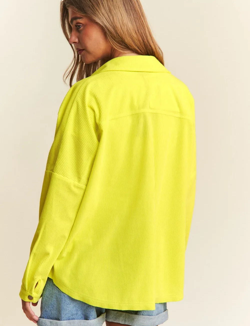 J.NNA Snap Down Long Sleeve High Low Shacket | Shackets Daverri Fashions