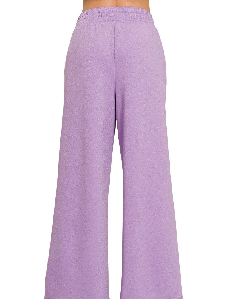 Zenana Scuba Drawstring Pants Lavender | Loungewear Bottoms Daverri Fashions