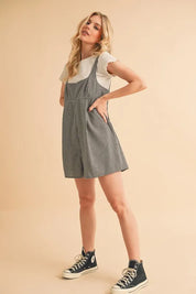 Aemi+Co Plaid Square Neck Romper | Daverri Fashions