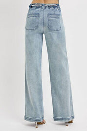 RISEN Full Size Straight Leg Jeans with Pockets Plus Size | Jeans Daverri Fashions