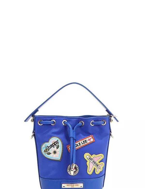 BLUE One Size Color Patch Bucket Bag | Handbags Daverri Fashions
