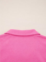 Solid Color Collared Pullover and Central Seam Pants Set | Loungewear Sets Daverri Fashions