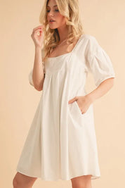 Aemi + Co Square Neck Babydoll Dress with Pockets | Daverri Fashions
