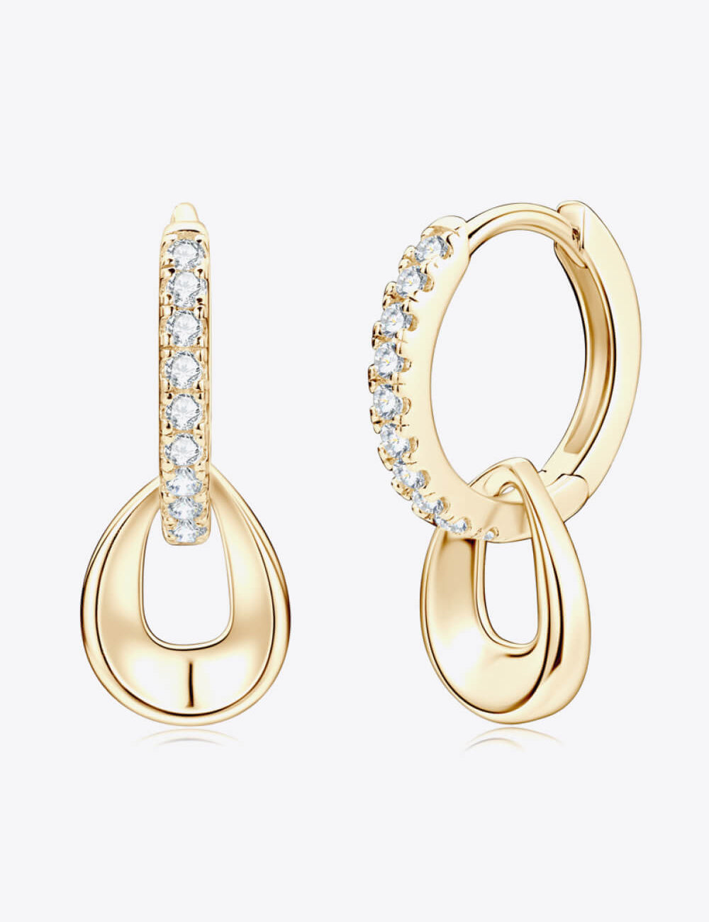 925 Sterling Silver Moissanite Double Hoop Earrings | Earrings Daverri Fashions